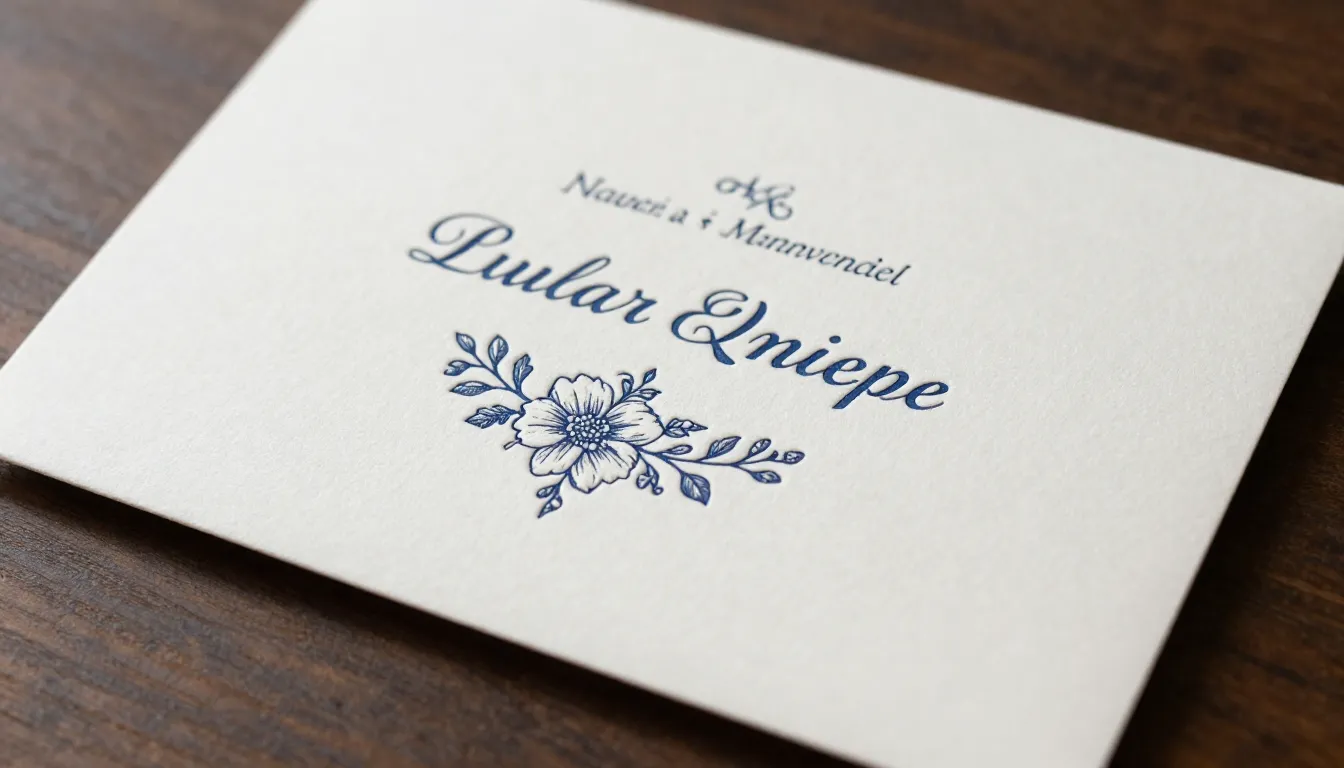 Letterpress wedding invitation card design