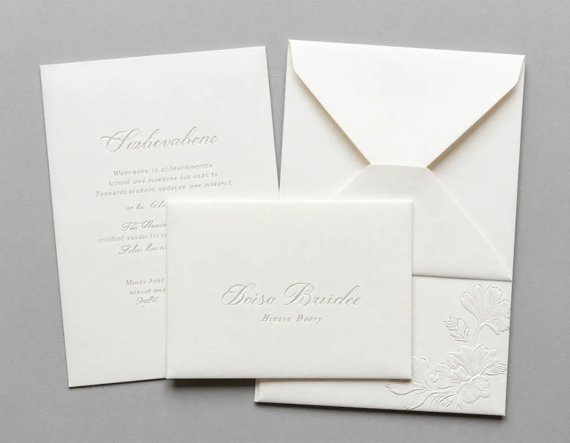 Elegant letterpress wedding suite